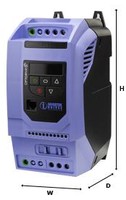 Frekvenču pārveidotājs Optidrive E3  1.5 kW, 4.1 A, 380-480 V, 3PH
IP20 Variable Frequency Drive with EMC Filter
