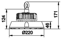 Arktur Eco II 100W 840 14000lm 1-10V IP65 110°, black LED High Bay, 1-10V dimmable, 2m cable