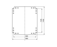 Plain mounting plate H1200xW1000mm Galvanised sheet steel Reversible dimension, NSYMM1210 Schneider Electric