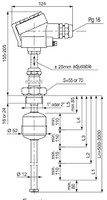 NIVOPOINT MRC-205-3M līmeņa slēdzis pludiņa tipa; 2 nostrādes punkti. 2 BSP vītne; Garums = 500mm