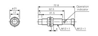 prcm12-2dn indukt.sens., jut.=2mm, m12, npn, 12-24vdc, konektors, PRCM122DN Autonics
