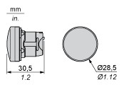 LED korpuss balts, 22mm, ZB5AV013 Schneider Electric