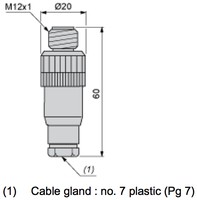 Konektors 4 PIN, paps taisnais, 4A, 125V, 3…6mm, M12, IP67, , XZCC12MDM40B Telemecanique