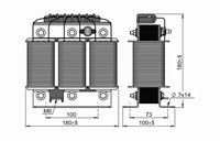 TKC1-10-189/400/440  ZEZ SILKO 10kvar DETUNED REACTORS, 400 V (supply voltage), 189 Hz (7%), capacitors at 440 V
