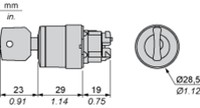 Pārslēdža galva 2 pozīcijas, ar fiksāciju, 22mm, Melna, Harmony XB4 , ZB4BG2 Schneider Electric