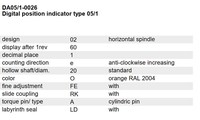 SIKO Digital position indicator type DA05/1-02-60-1-e-20-O-FE-RK-A-LD DA05/1-0026 Siko