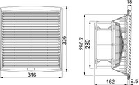 Ventilators 850m3/h, 336 x 316 x 162mm, 230V AC, IP54, NSYCVF850M230PF Schneider Electric