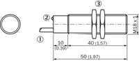 MM18-00APS-ZU0 Magnētiskais sensors M18, Sn = 120mm, PNP, NO, 2m kabelis, U=10..30 VDC 1029952 Sick