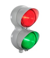 TLINE 2 LT XLF S DIRECT RG - TLINE TRAFFIC LIGHT 12/24V DCAC WITH 2 XLF (RED, GREEN) WITH 3 LUMINOUS EFFECTS (STEADY, FLAHING OR STROBE). IP66., 69786 Sirena