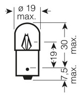 Filament lamp: miniature; BA15S; 24VDC; Bulb: cylindrical; 5W BA15S-R5W/24V Everlux