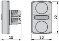 Button head 22mm, spring return, green/red, marked " I " and " O " ZB5AW7A3741 Schneider Electric