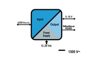 Current Transducer AC/DC (± 300 A), Hall Effect, loop Powered, 0-10V, Modbus T201DCH300-M Seneca