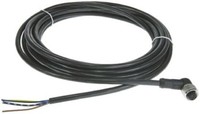 Konektors ar kabeli, M12, 3-PIN, leņķiskais, mamma, kabelis 5m, IP65/IP67/IP69K, LED, XZCP1340L5 Telemecanique