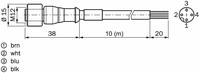 Konektors ar kabeli DOL-1204-G10MNI, M12, 4-PIN, taisns, mamma, kabelis 10m, IP65/IP67/IP69K, 6052617 Sick