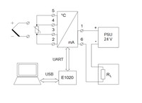 Transmiters, universāla ieeja, 4-20mA izeja, programmējams diapazons, E2163