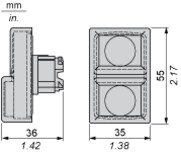 Pogas galva 22mm, ar atsperi, zaļa/sarkana, ar " I " un " O " marķējumu ZB4BW7L3741 Schneider Electric