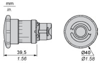 Avārijas STOP pogas galva Ø40mm, ar fiksāciju, , ZB5AS844 Schneider Electric