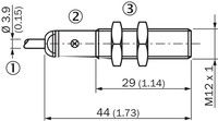 Induktīvais sensors IME12-04BPSZW2K Short-body, M12, DC 10-30V Sn=4mm PNP, NO, 2m Cable, 1040765 Sick
