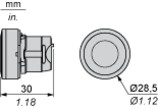 Pogas galva 22mm, ar atsperi, caurspīdīga dzeltena, ZB5AH053 Schneider Electric