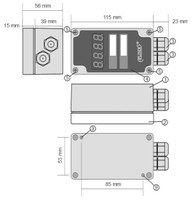 Temperatūras indikators 4 cipari, sarkani, 13mm, 4…20 mA, no ķēdes, WW-11N Aplisens