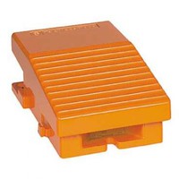 Harmony XPE, Single foot switch, metal, orange, without cover, 1 step with analog output, 1 contact 2 NC + 2 NO, IP66