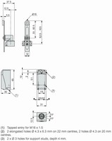 limit switch XCKP - th.plastic roller lever var.length - 1NC+1NO - snap - M16, XCKP2145P16 Telemecanique