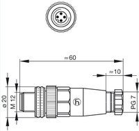 Konektors, 4 PIN, paps taisnais, 4A, 250V, 4…6mm, M12, IP67, ELST4012PG7 Hirschmann