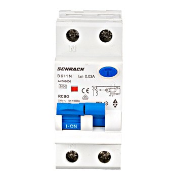 Выключатель дифференциального тока (RCBO), 6A, 1P+N, 6kA, AK668606 Schrack Technik alt_view_2