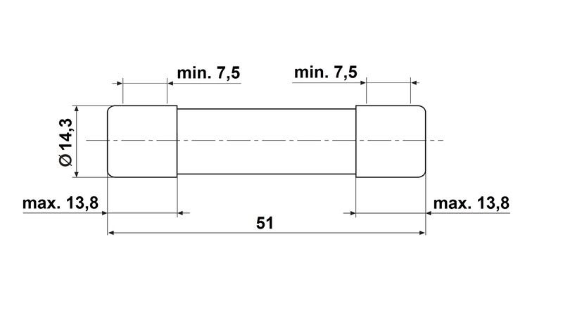 Cilindriskais drošinātājs 50A, 500VAC, 14 x 51mm, gG, ISZ14050 Schrack Technik alt_view_2